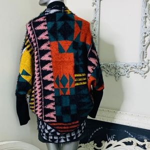 Max Sport Black Teal Cocoon Cardigan NWT